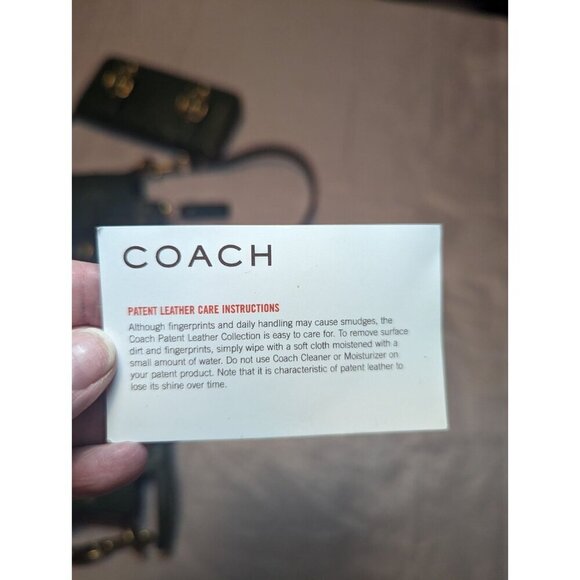 Coach Emerald Green Patent Leather Crossbody Shoulder Bag Pockets And Wallet Set - Picture 14 of 16